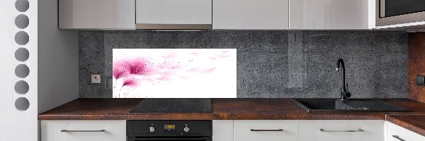 Spatscherm keuken Roze bloem