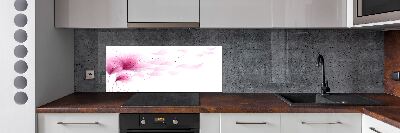 Spatscherm keuken Roze bloem