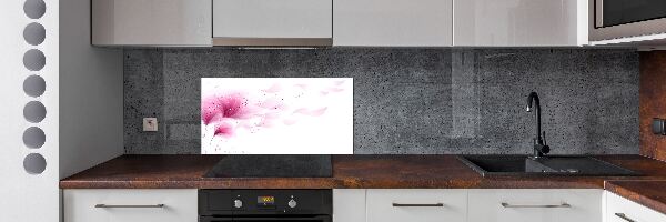 Spatscherm keuken Roze bloem