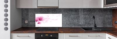 Spatscherm keuken Roze bloem