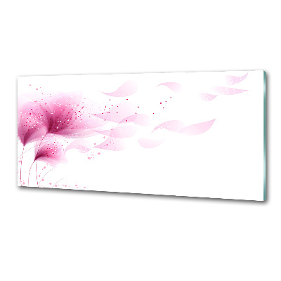 Spatscherm keuken Roze bloem