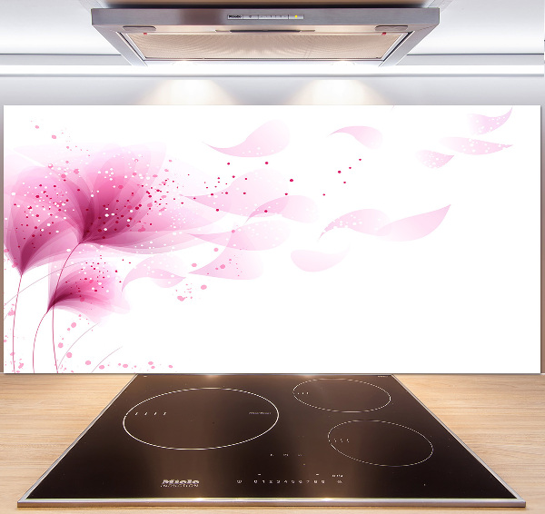 Spatscherm keuken Roze bloem