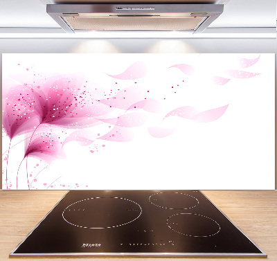 Spatscherm keuken Roze bloem