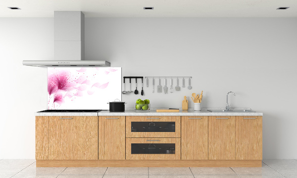 Spatscherm keuken Roze bloem