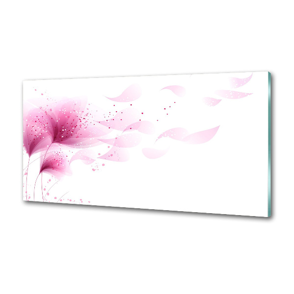 Spatscherm keuken Roze bloem