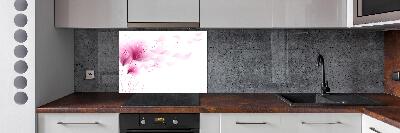 Spatscherm keuken Roze bloem
