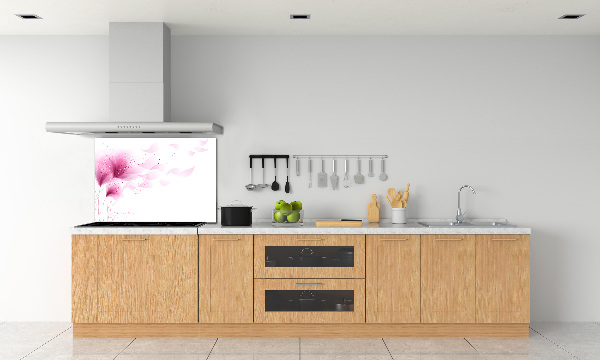 Spatscherm keuken Roze bloem