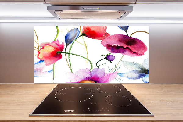 Achterwand keuken Klaprozen