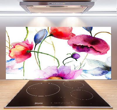 Achterwand keuken Klaprozen
