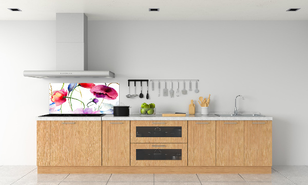 Achterwand keuken Klaprozen