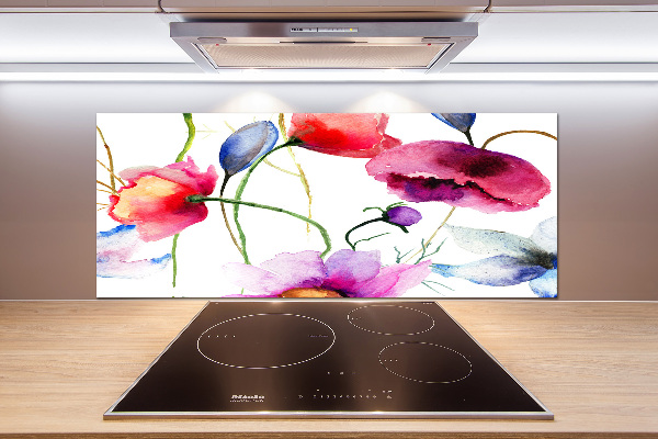 Achterwand keuken Klaprozen
