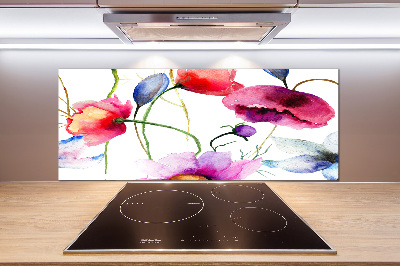 Achterwand keuken Klaprozen