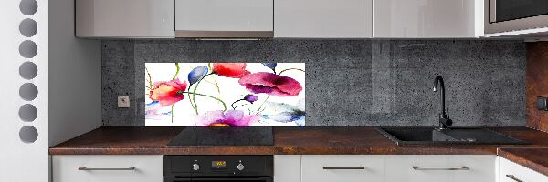 Achterwand keuken Klaprozen