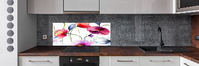 Achterwand keuken Klaprozen