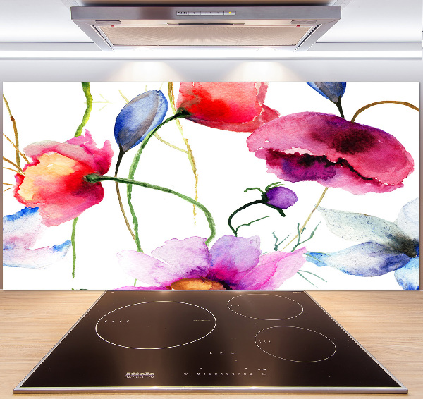 Achterwand keuken Klaprozen