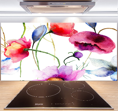 Achterwand keuken Klaprozen