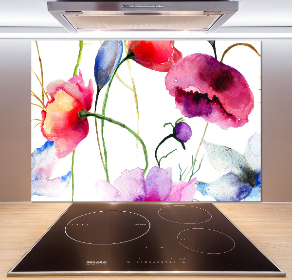 Achterwand keuken Klaprozen