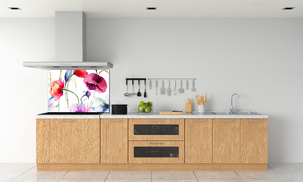 Achterwand keuken Klaprozen