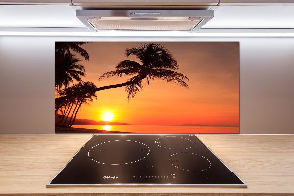 Glazen achterwand keuken Zonsondergangstrand