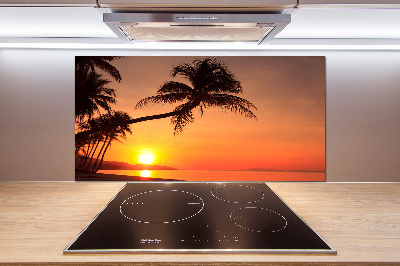 Glazen achterwand keuken Zonsondergangstrand