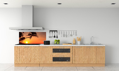 Glazen achterwand keuken Zonsondergangstrand