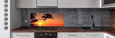 Glazen achterwand keuken Zonsondergangstrand