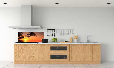 Glazen achterwand keuken Zonsondergangstrand