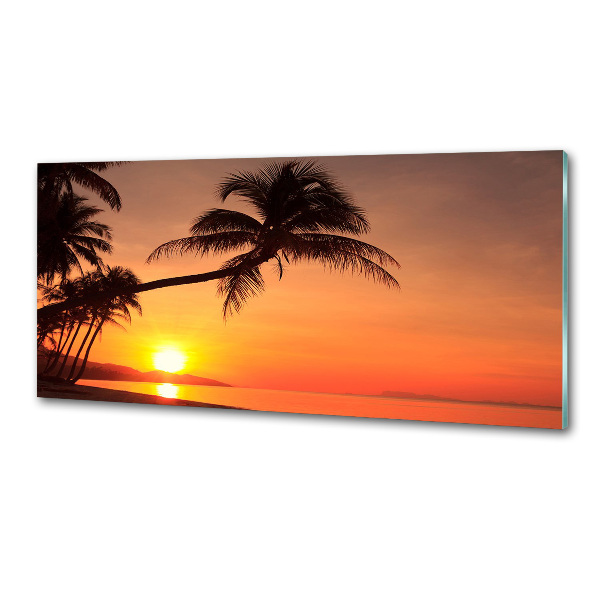Glazen achterwand keuken Zonsondergangstrand