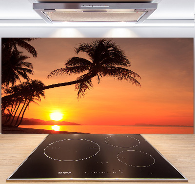 Glazen achterwand keuken Zonsondergangstrand