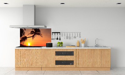 Glazen achterwand keuken Zonsondergangstrand