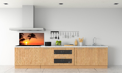 Glazen achterwand keuken Zonsondergangstrand