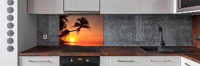 Glazen achterwand keuken Zonsondergangstrand