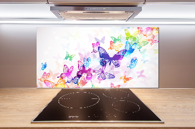 Achterwand keuken Kleurrijke vlinders