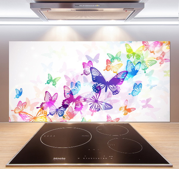Achterwand keuken Kleurrijke vlinders