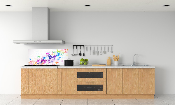 Achterwand keuken Kleurrijke vlinders