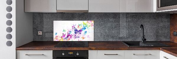 Achterwand keuken Kleurrijke vlinders