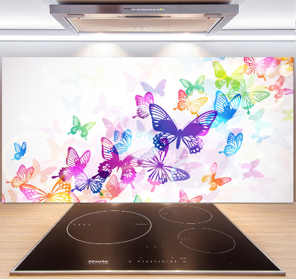 Achterwand keuken Kleurrijke vlinders