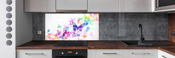 Achterwand keuken Kleurrijke vlinders