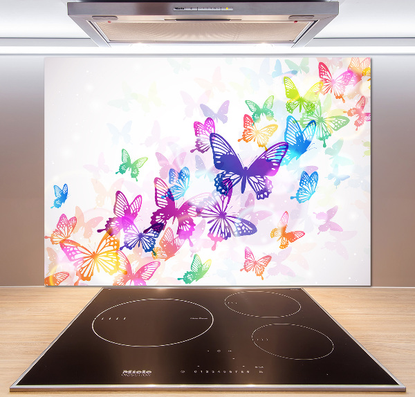 Achterwand keuken Kleurrijke vlinders