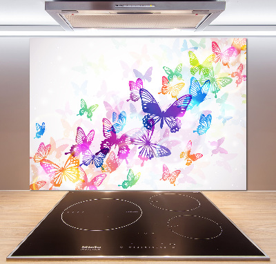 Achterwand keuken Kleurrijke vlinders
