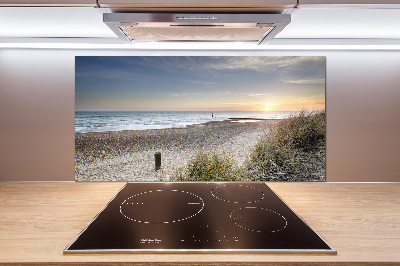 Spatscherm keuken Zonsondergang en duinen