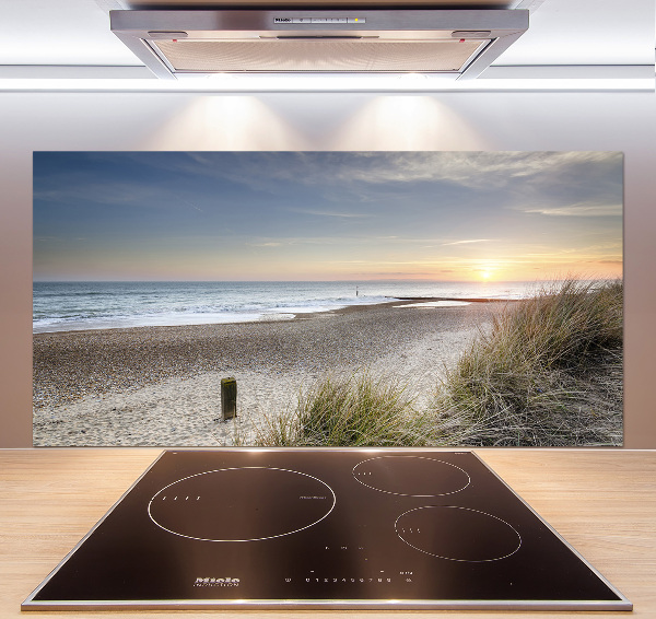 Spatscherm keuken Zonsondergang en duinen