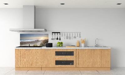 Spatscherm keuken Zonsondergang en duinen