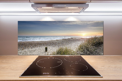 Spatscherm keuken Zonsondergang en duinen