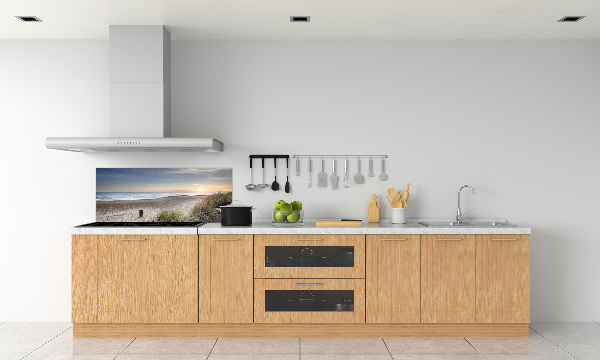 Spatscherm keuken Zonsondergang en duinen