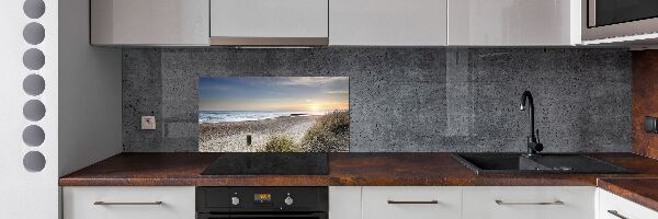 Spatscherm keuken Zonsondergang en duinen