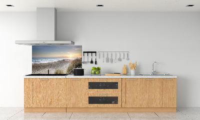 Spatscherm keuken Zonsondergang en duinen