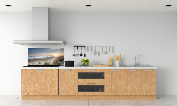 Spatscherm keuken Zonsondergang en duinen