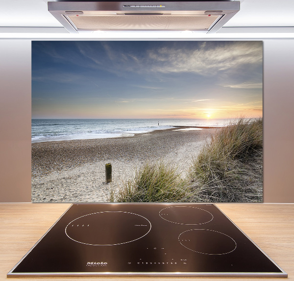Spatscherm keuken Zonsondergang en duinen