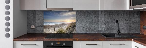 Spatscherm keuken Zonsondergang en duinen